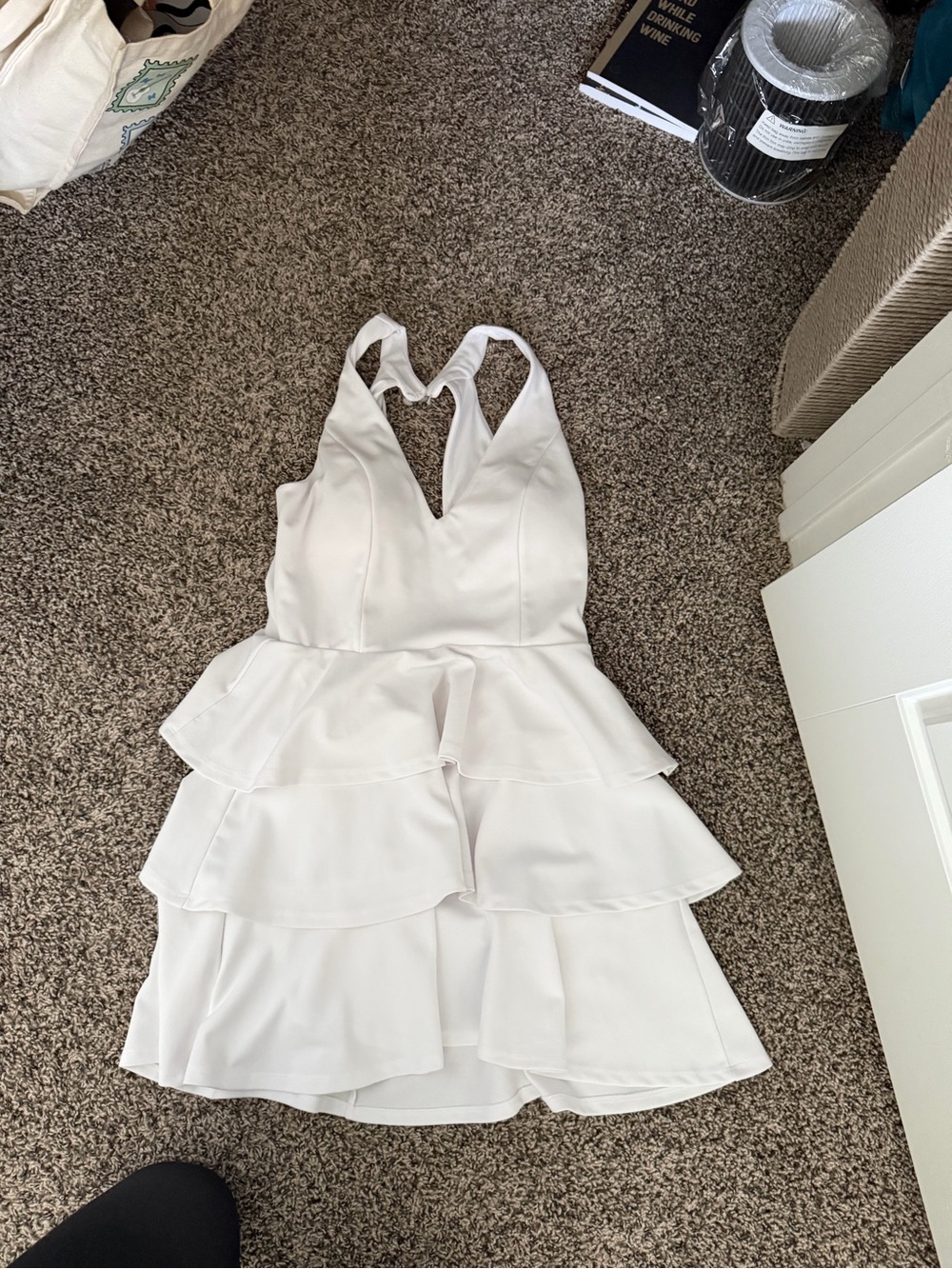 Altar'd State White Sleeveless Dress with Racerback Detail